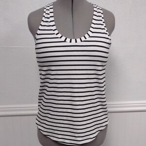 Lululemon Athletica Black and White Striped Tank Top